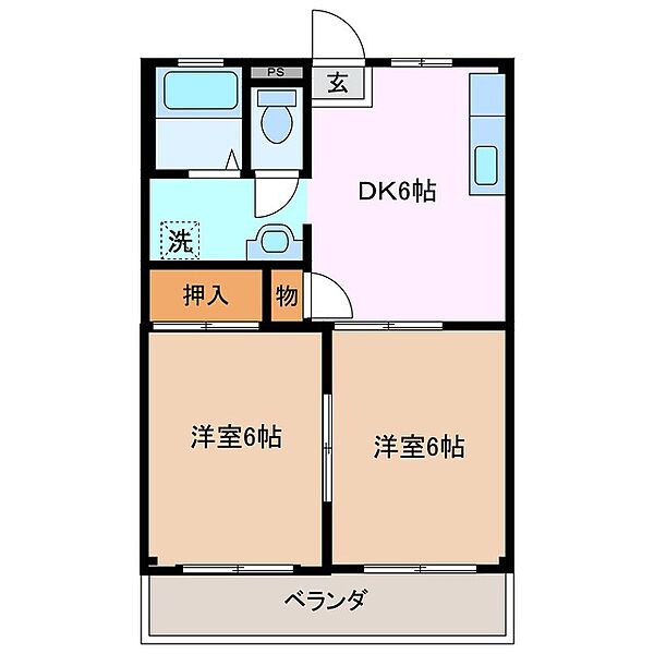 三重県鈴鹿市西条６丁目(賃貸マンション2DK・3階・39.00㎡)の写真 その2