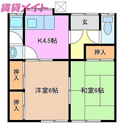 山中アパートB棟_間取り_0