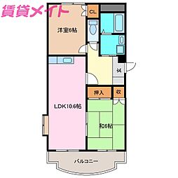 パレンティーア 2LDKの間取図画像