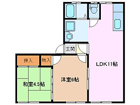 ヒルトップ小下 A棟 201 ｜ 三重県亀山市小下町（賃貸アパート2LDK・2階・46.00㎡） その2