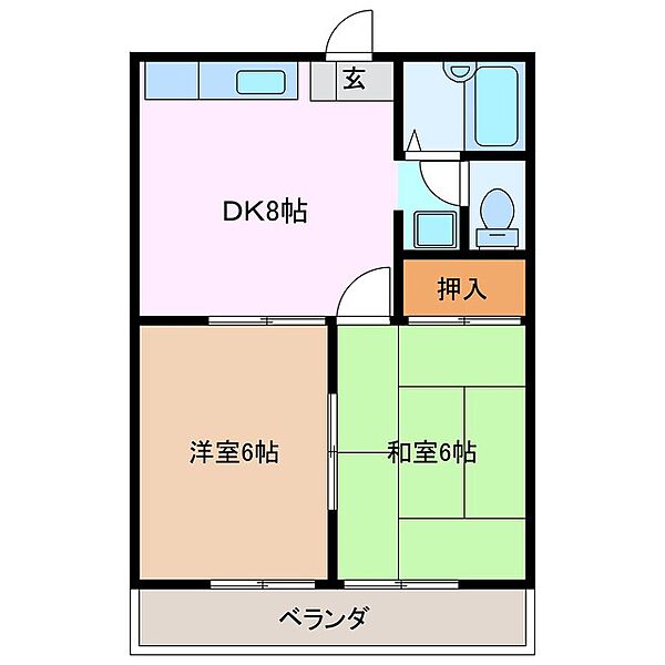 ハイムラズベリー 2B｜三重県鈴鹿市住吉２丁目(賃貸マンション2DK・2階・42.00㎡)の写真 その2