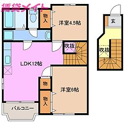 ルイメゾンA 2LDKの間取図画像