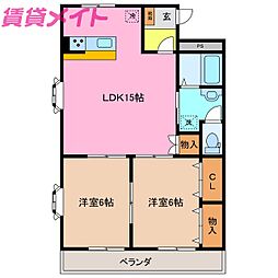グランド・ヒル・21 2LDKの間取図画像