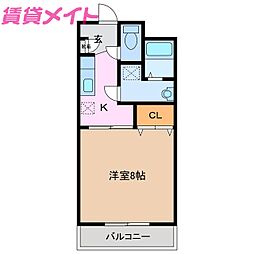 道伯ゴールドヒルズグッドスリー 1Kの間取図画像