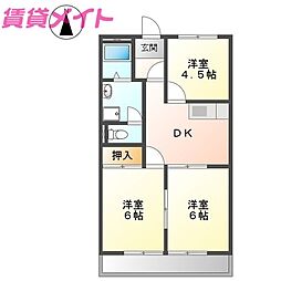 エクセル東山南館 3DKの間取図画像