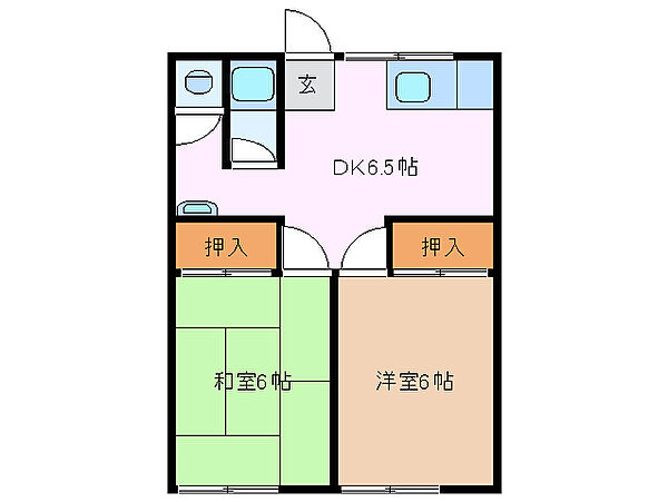 下沢荘 206｜三重県津市栗真中山町(賃貸アパート2DK・2階・32.00㎡)の写真 その2