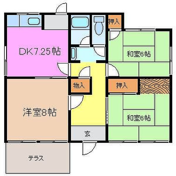 垂水貸家III ｜三重県津市垂水(賃貸一戸建3DK・1階・60.00㎡)の写真 その2