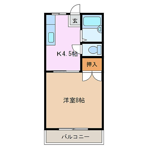 FORTUNA Ｓ 212｜三重県津市栗真町屋町(賃貸アパート1K・2階・26.40㎡)の写真 その2