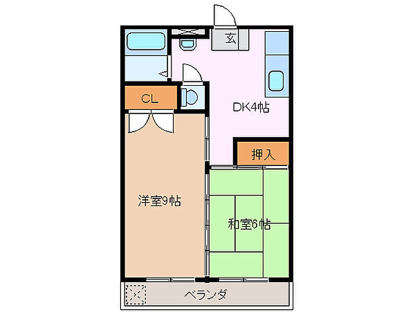桐生マンション 305｜三重県津市南中央(賃貸マンション2DK・3階・43.74㎡)の写真 その2