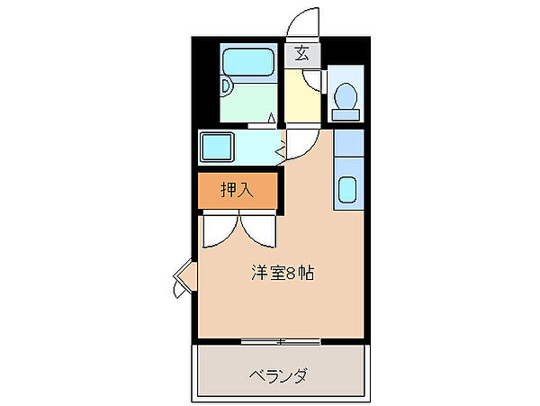 サニー伊吹 307｜三重県津市半田(賃貸マンション1R・3階・25.00㎡)の写真 その2