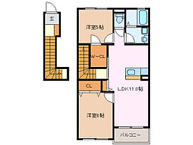 アルル南が丘Ａ棟 202 ｜ 三重県津市垂水（賃貸アパート2LDK・2階・58.80㎡） その2