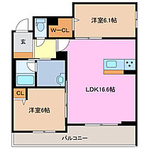 南丸之内　ＳｈａＭａｉｓｏｎ　Ｈｉｌｌｓ 205 ｜ 三重県津市南丸之内（賃貸マンション2LDK・2階・65.13㎡） その2