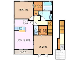 Ａｚａｌｅａ II 202 ｜ 三重県津市上浜町６丁目（賃貸アパート2LDK・2階・76.13㎡） その2