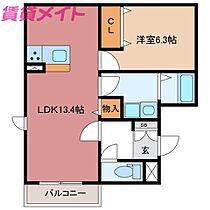 三重県津市大里窪田町（賃貸マンション1LDK・2階・48.58㎡） その2