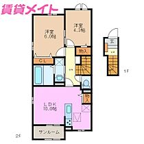 三重県津市一身田町（賃貸アパート2LDK・2階・52.81㎡） その2