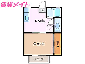 三重県津市桜橋2丁目（賃貸アパート1DK・1階・25.00㎡） その2