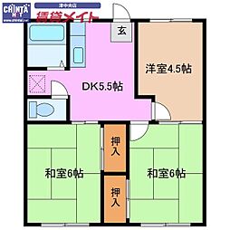 ファミーユ新町 3DKの間取図画像