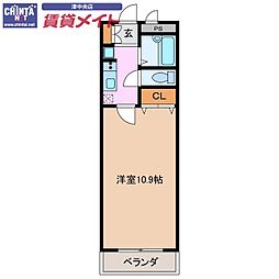 セピアMAISON21 1Kの間取図画像