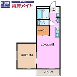 セピアMAISON21 1LDKの間取図画像