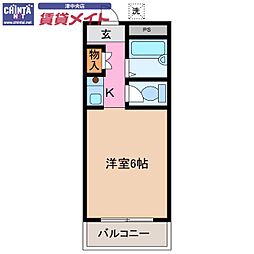 イースト ワンルームの間取図画像