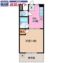 コーポ牛場 1DKの間取図画像