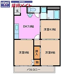 ジョイフルハイツ 3DKの間取図画像