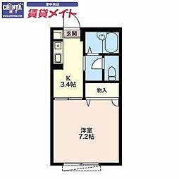 メゾンタイガ 1Kの間取図画像