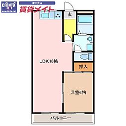 ダイアナポリス桜橋 1LDKの間取図画像