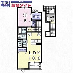 グリーンコーポB 1LDKの間取図画像