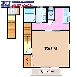 メルシー 1Kの間取図画像