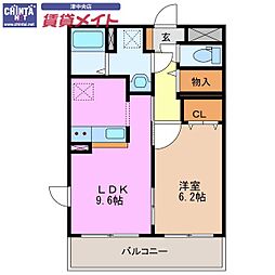 ラペール 1LDKの間取図画像