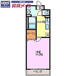 サクラーレ 1Kの間取図画像