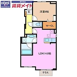 アルバーダ雅3 1LDKの間取図画像