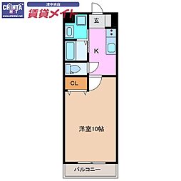 メゾンモンマルトル西古河 1Kの間取図画像