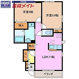 フォレスタロヴィーネ3 2LDKの間取図画像