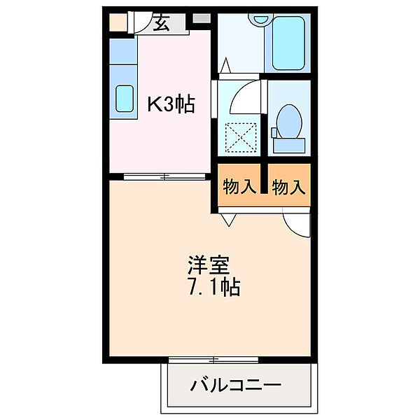 たちばな壱番館 102｜三重県鈴鹿市岸岡町(賃貸アパート1K・1階・24.92㎡)の写真 その2