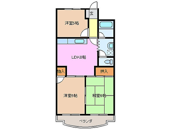 アベニュー長嶋 303｜三重県鈴鹿市江島本町(賃貸マンション3LDK・3階・54.40㎡)の写真 その2