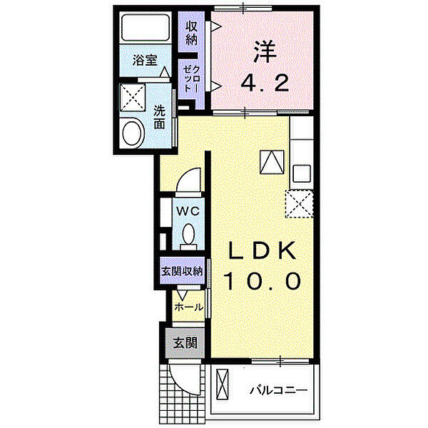 シャンドゥフルール 102｜三重県鈴鹿市白子２丁目(賃貸アパート1LDK・1階・37.76㎡)の写真 その2