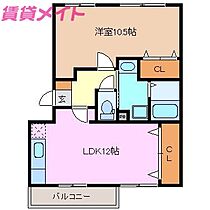 サンフラワーII  ｜ 三重県鈴鹿市西条4丁目（賃貸マンション1LDK・2階・52.17㎡） その2