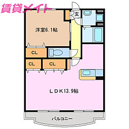 エスペランサ・アイ 1LDKの間取図画像