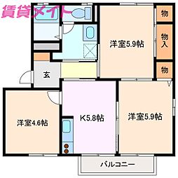 ヴィルヌーブ・スズカ C 2階/-