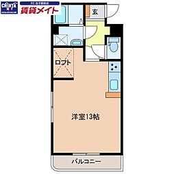 デュエット ワンルームの間取図画像