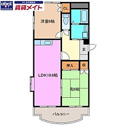 パレンティーア 2LDKの間取図画像