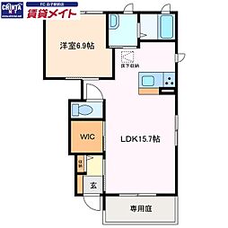 ファーレ 1LDKの間取図画像