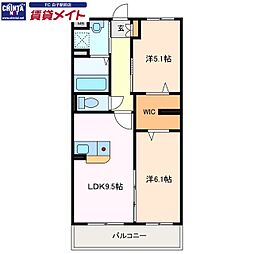 アイティーオーレジデンス東旭が丘 2DKの間取図画像