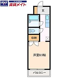 ジョイフル江島 ワンルームの間取図画像
