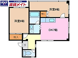 YSコロナ 2DKの間取図画像