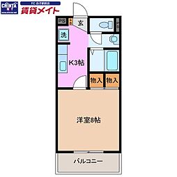 ピースサンライズ 1Kの間取図画像