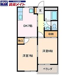 デュエ 2DKの間取図画像