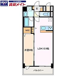 ラ メゾン ド クロシェット 1LDKの間取図画像